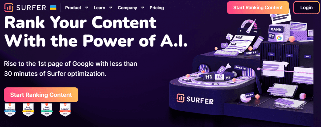 Rank Your Content With the Power of A.I. – Surfer SEO